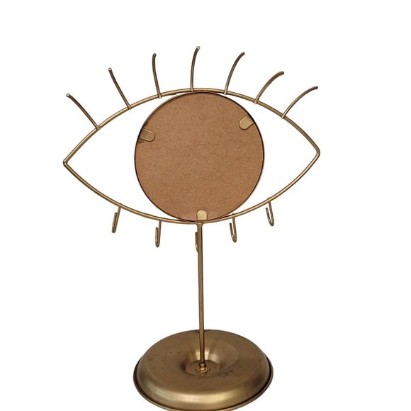 Evil eye metal gold jewelry stand holder perfect for any vanity makeup area - Picture 3 of 4